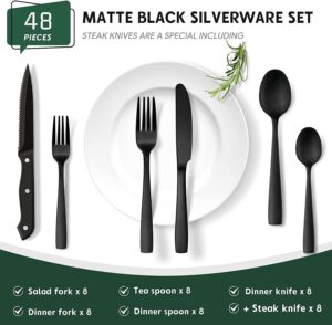 HIWARE 48-Piece Silverware Set Review